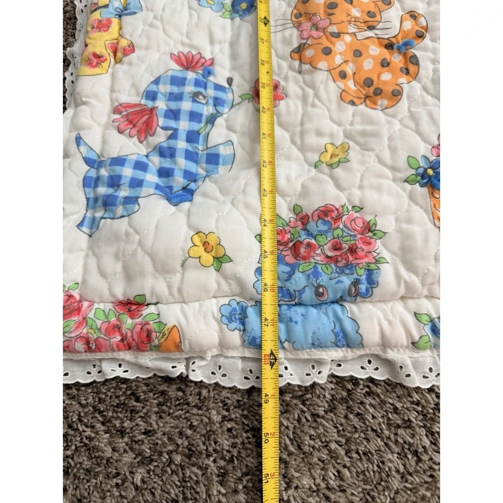 Vintage Baby Crib Quilt Blanket 48 X 26